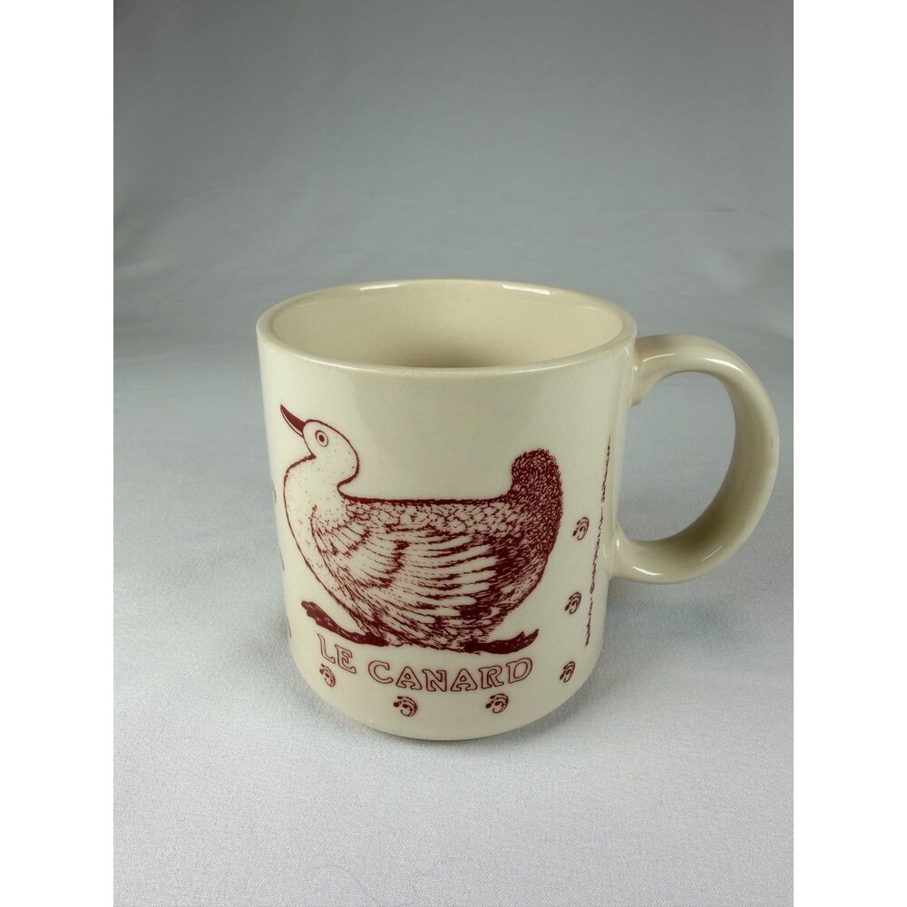 Taylor & Ng Le Canard Duck Mug Brown Cream Japan 1984 Backstamp